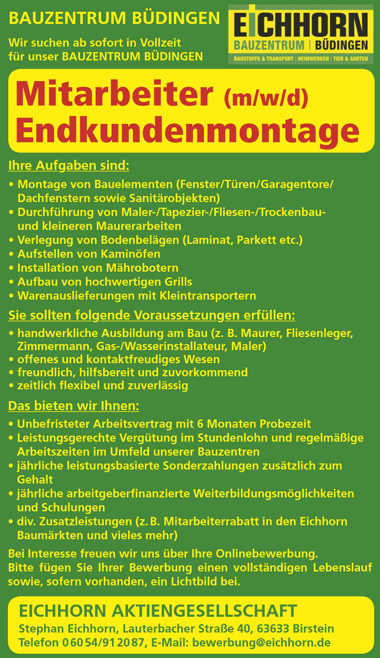 Endkundenmontage