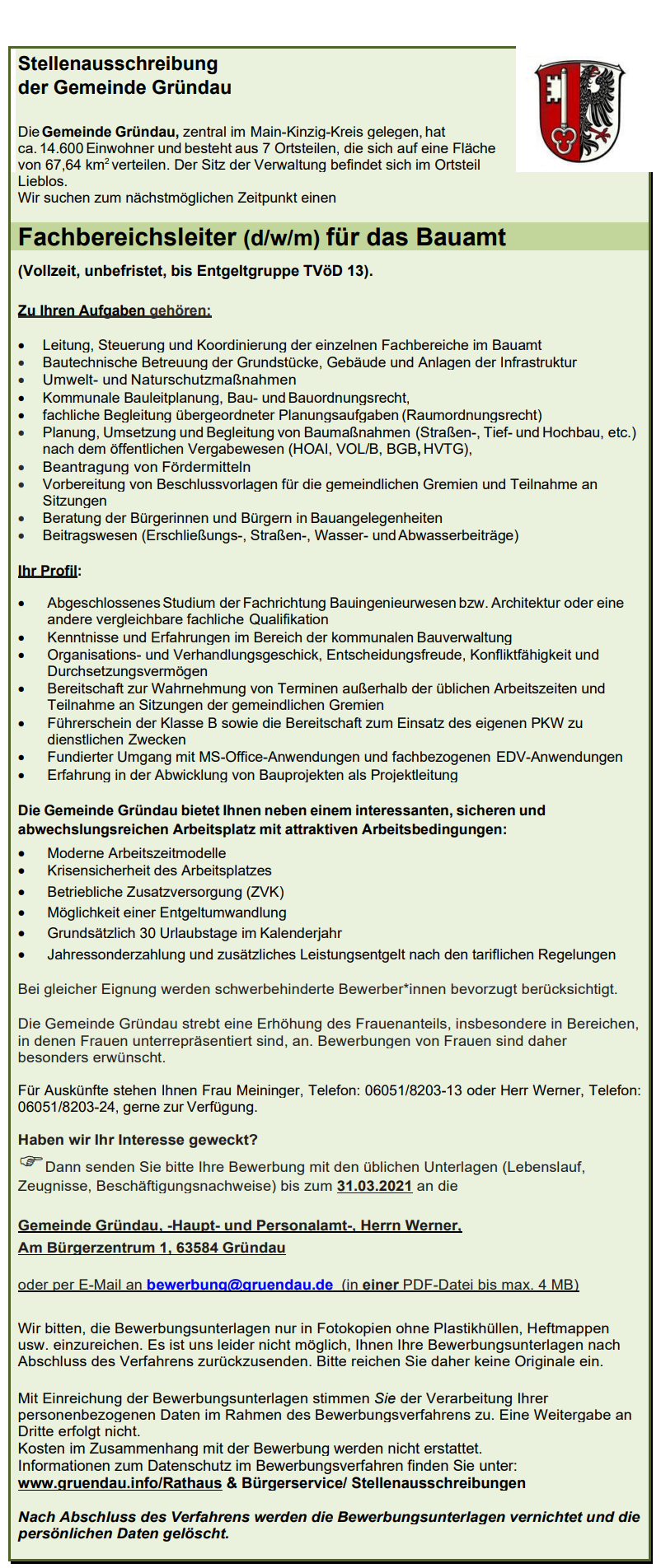 Fachbereichleiter