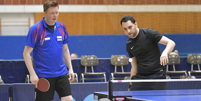 Deutscher Clickball-Meister im Doppel: Sven Brockmüller (l.) und Genia Milchin, der zudem im Einzel gewann.
