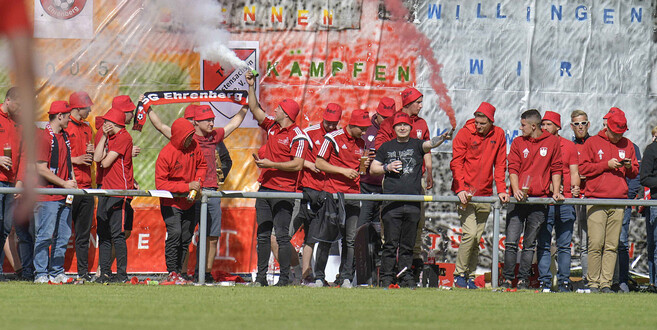 Die Fans der SG Ehrenberg hatten sich zum entscheidenden Aufstiegsspiel einiges einfallen lassen