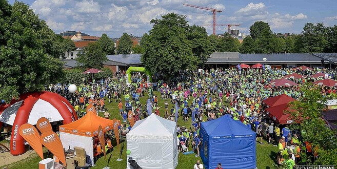 Dieses Bild wird es in diesem Jahr nicht geben: der Zieleinlauf der RhönEnergie Challenge steigt nicht im Rosenbad.