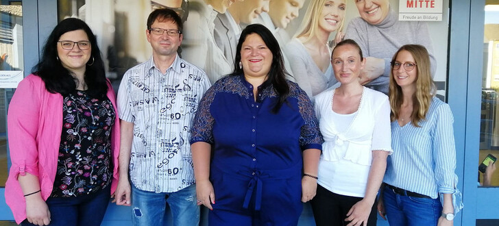 von links Arbeits-und Organisationspsychologin Natalie Hohl, Sozialpädagoge Guido Waitkus, Fachbereichsleiterin Arbeitsmarkt-und Nachwuchsförderung Gordana Brosig, Sozialpädagogin Yvonne Müller, Sozialpädagogin Sandra Hofmann