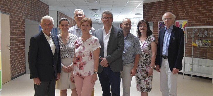 Die "Macher" vom "Netzwer Schulen" (von links): Peter Vater, Ines Kromp, Wolfgang Schad (Agentur für Arbeit), Martina Sohmen-Kött, Waldemar Dombrowski, Matthias Hansche und Susanne Bäsler (beide Bardoschule) und Stefan Schunck