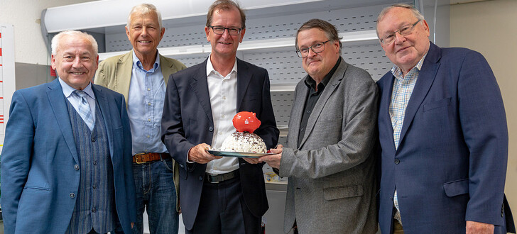 Von links: Wolfgang Arnold, Dr. Harald Schnez, Horst Habermehl, Prof. Dr. Richard Hartmann, Prof. Dr. Winfried Fassbinder