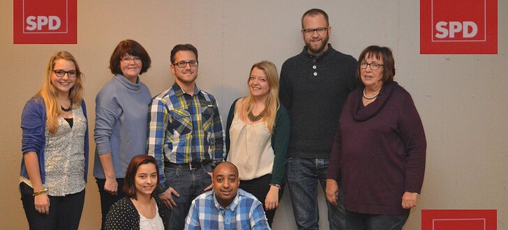 Hinten v.l.: Sophie Lauber, Sabine Waschke, Simon Schüler, Charlotte Lohmann, Jochen Schiersch, Renata Schirmer,
vorne v.l.: Aischa Förther-Barth, Hany Samir