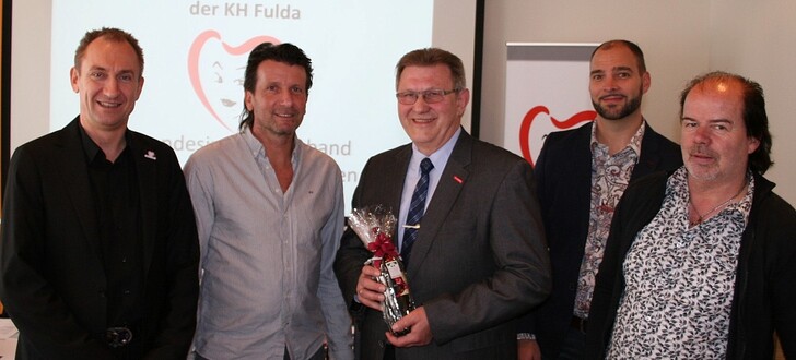 v.l.n.r. Landesinnungsmeister Kay-Uwe Liebau, Obermeister Michael Weber, Kreishandwerksmeister Claus Gerhardt, stellv. Obermeister Timo Zimmermann, stellv. Obermeister Stefan Otterbein.
